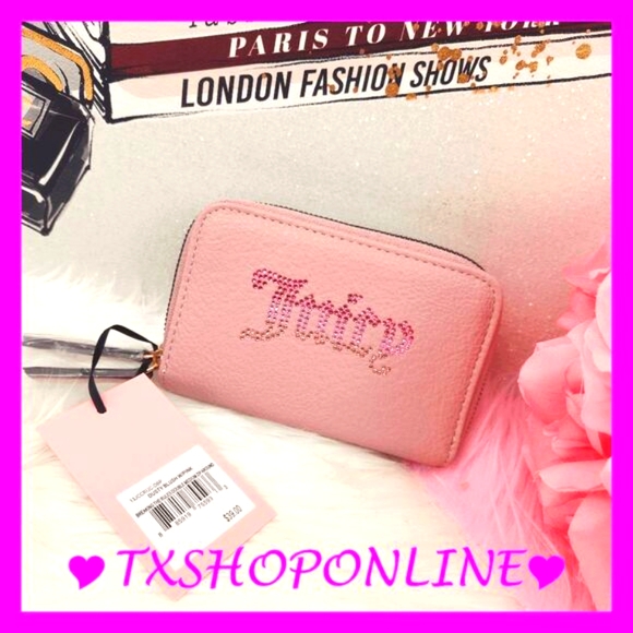 💗🌺{Juicy Couture} Dusty Blush Pink Breaking The Rules Double Medium Zip Wallet - Picture 1 of 8